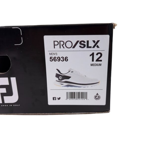 FootJoy Pro / SLX Golf Shoes Mens Size 12 M White/Black 56936 NEW - Picture 7 of 7
